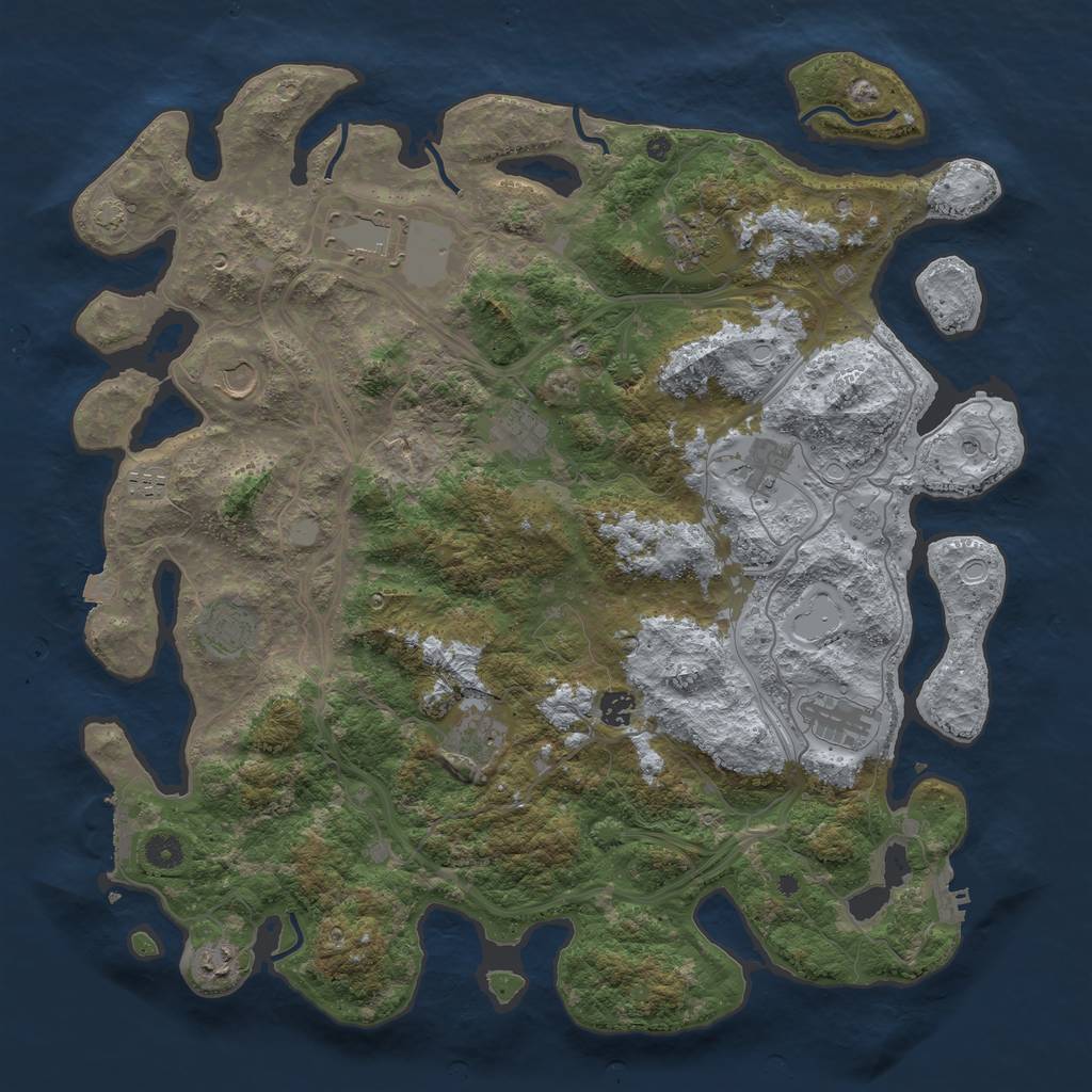 Rust Map: Procedural Map, Size: 4500, Seed: 522414556, 19 Monuments