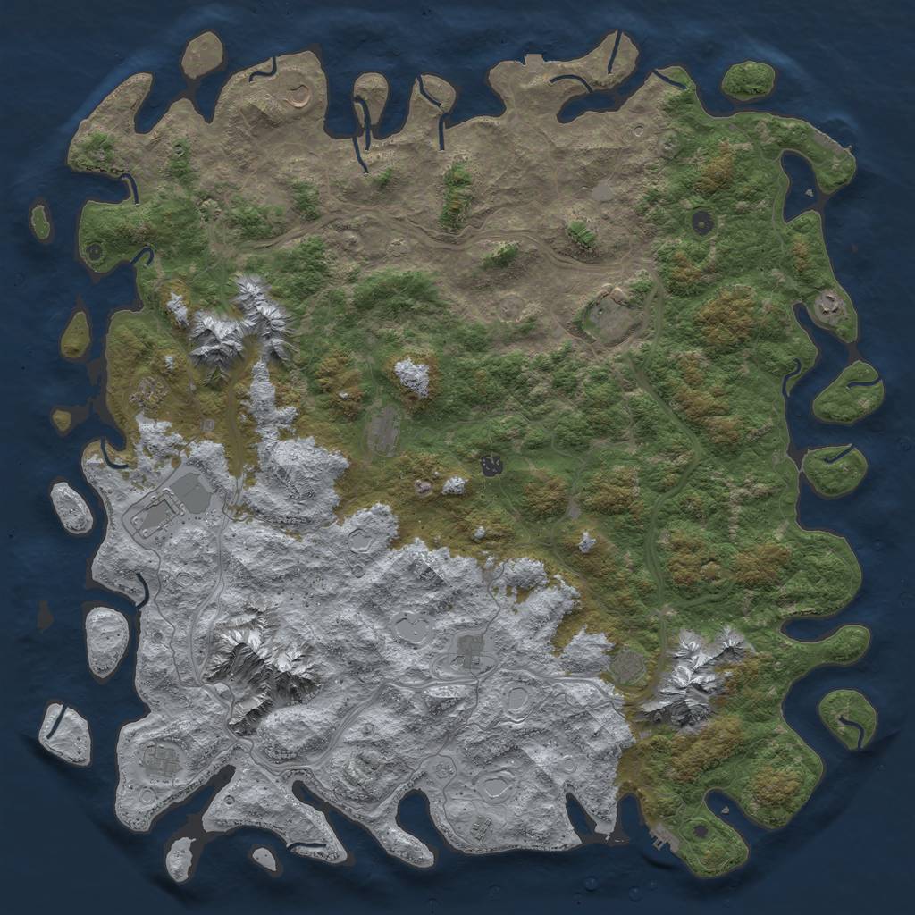 Rust Map: Procedural Map, Size: 6000, Seed: 1848655303, 19 Monuments