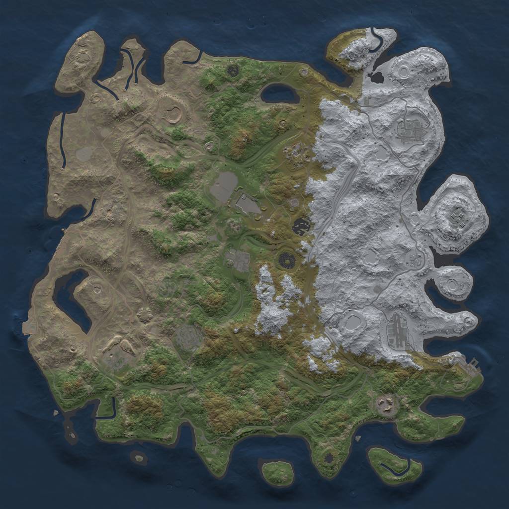 Rust Map: Procedural Map, Size: 4500, Seed: 1744656433, 19 Monuments