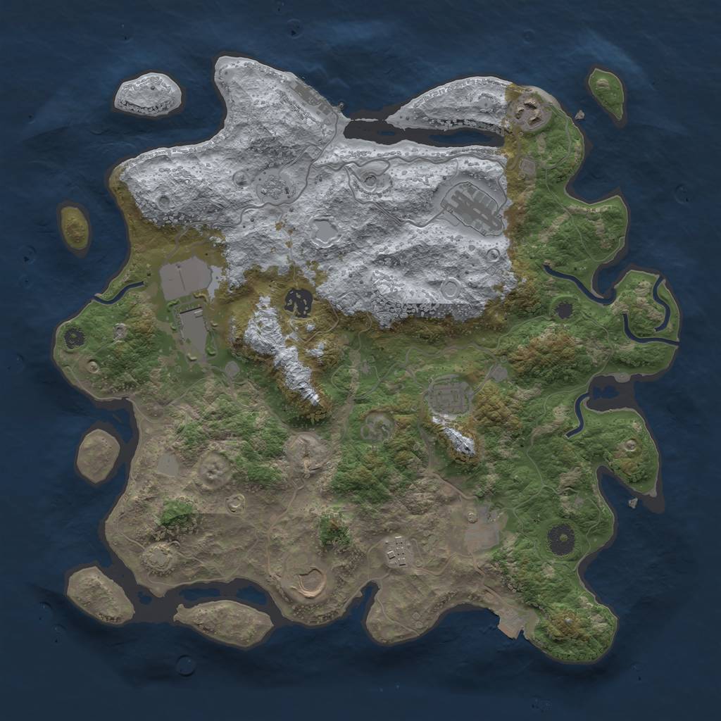 Rust Map: Procedural Map, Size: 3700, Seed: 70324, 15 Monuments