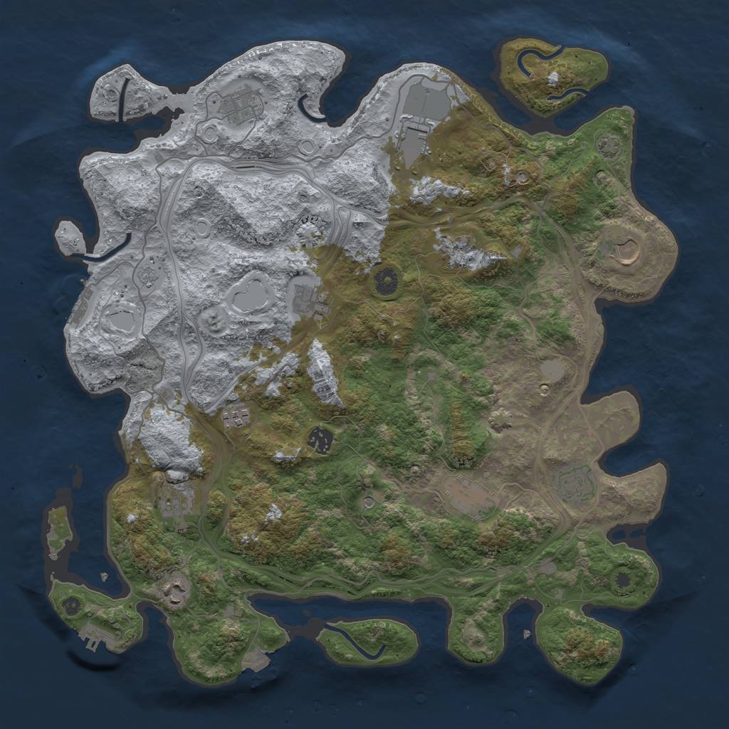 Rust Map: Procedural Map, Size: 4250, Seed: 615684, 19 Monuments