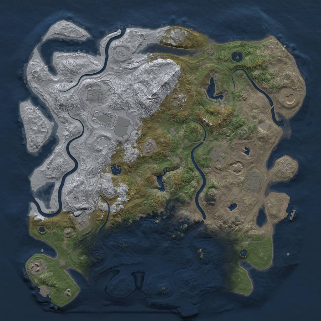 Rust Map: Procedural Map, Size: 4500, Seed: 924373956, 16 Monuments