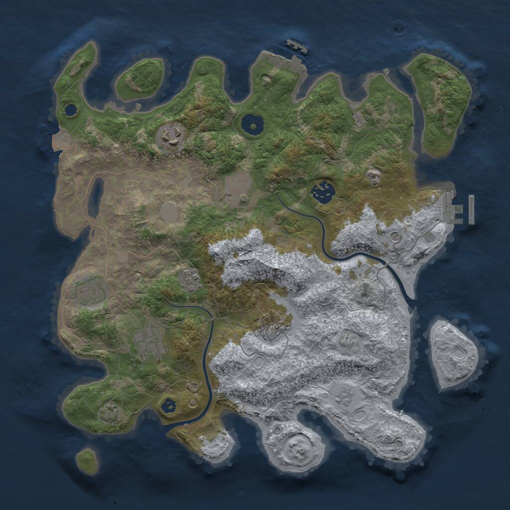 Rust Map: Procedural Map, Size: 3470, Seed: 1990, 13 Monuments