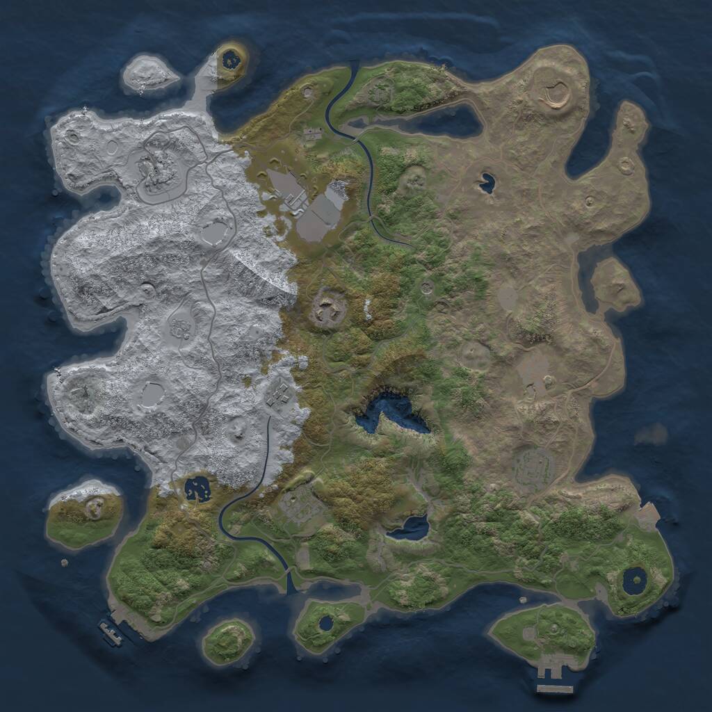 Rust Map: Procedural Map, Size: 4000, Seed: 2145327627, 15 Monuments