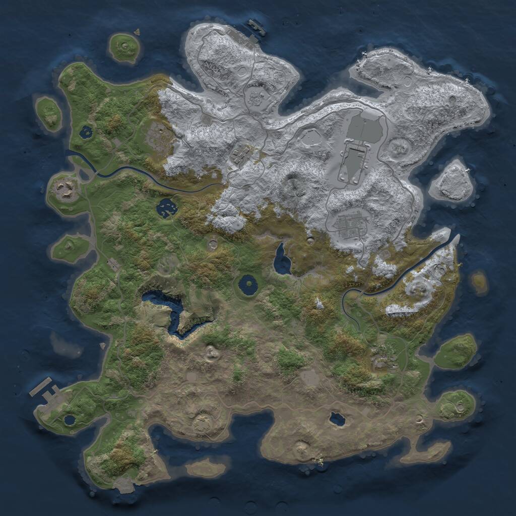 Rust Map: Procedural Map, Size: 4000, Seed: 1323, 13 Monuments