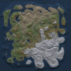 Thumbnail Rust Map: Procedural Map, Size: 4300, Seed: 16, 15 Monuments