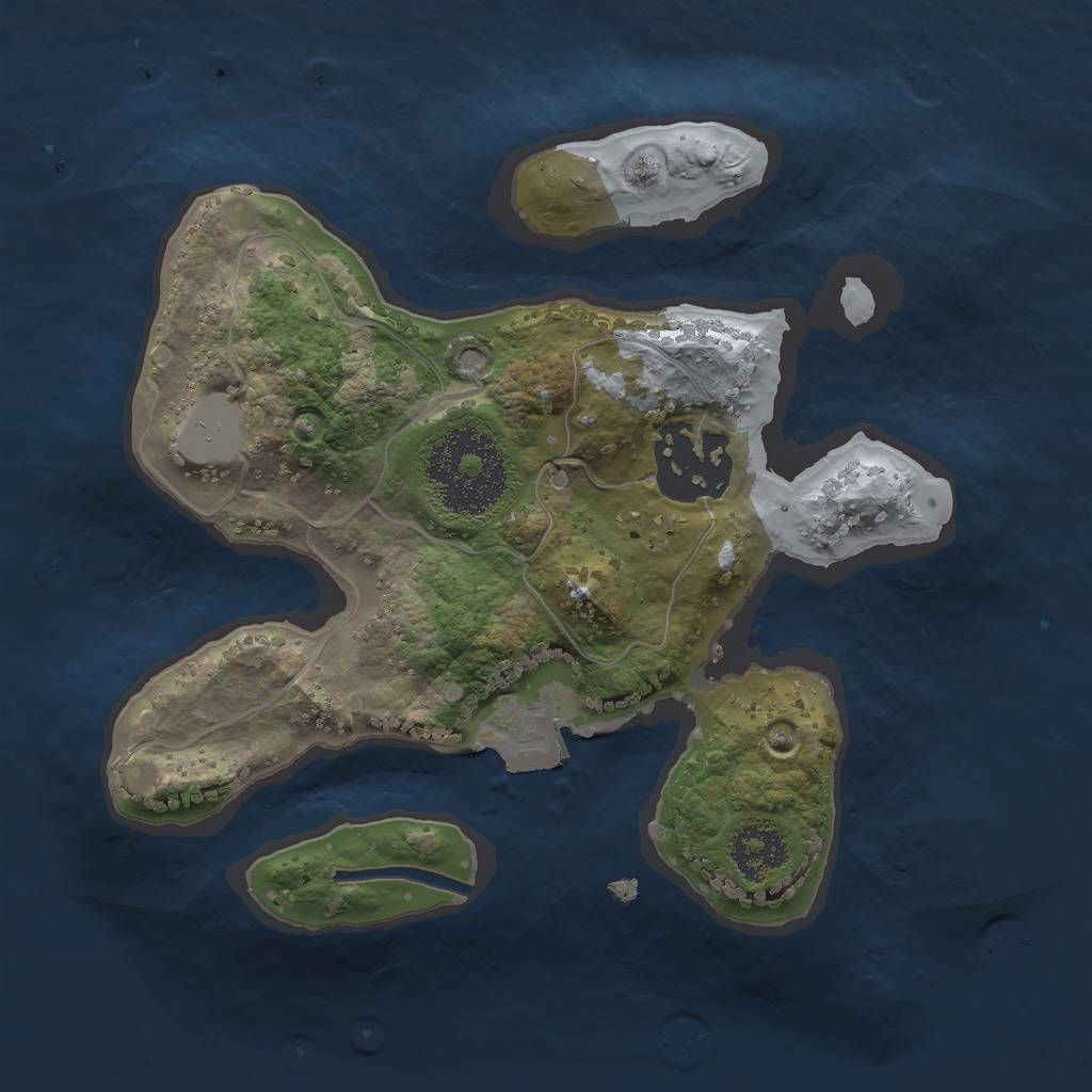 Rust Map: Procedural Map, Size: 2000, Seed: 1438494060, 4 Monuments