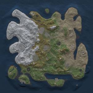 Thumbnail Rust Map: Procedural Map, Size: 3500, Seed: 1215241106, 16 Monuments