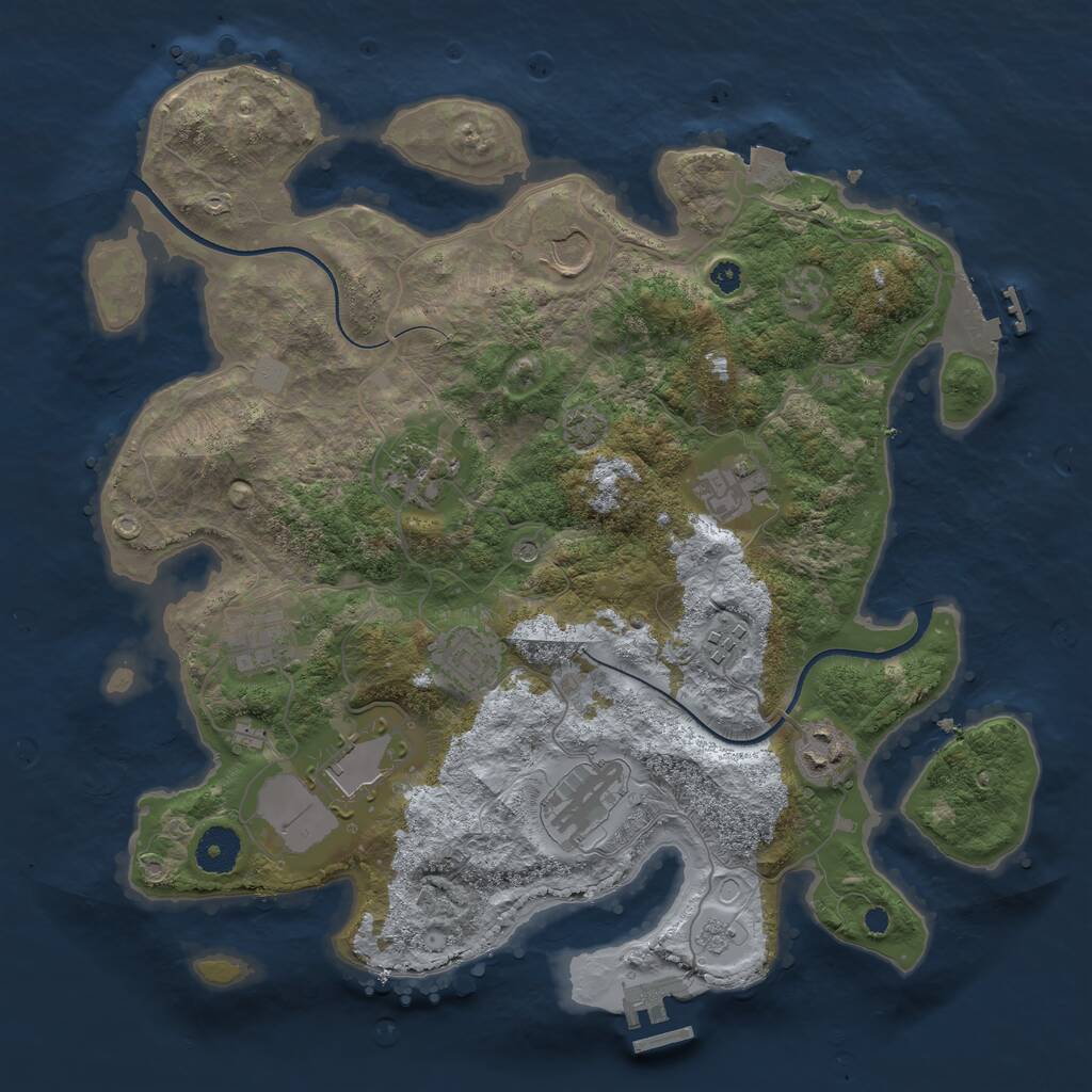 Rust Map: Procedural Map, Size: 3600, Seed: 79576729, 15 Monuments