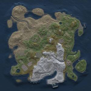 Thumbnail Rust Map: Procedural Map, Size: 3600, Seed: 79576729, 15 Monuments