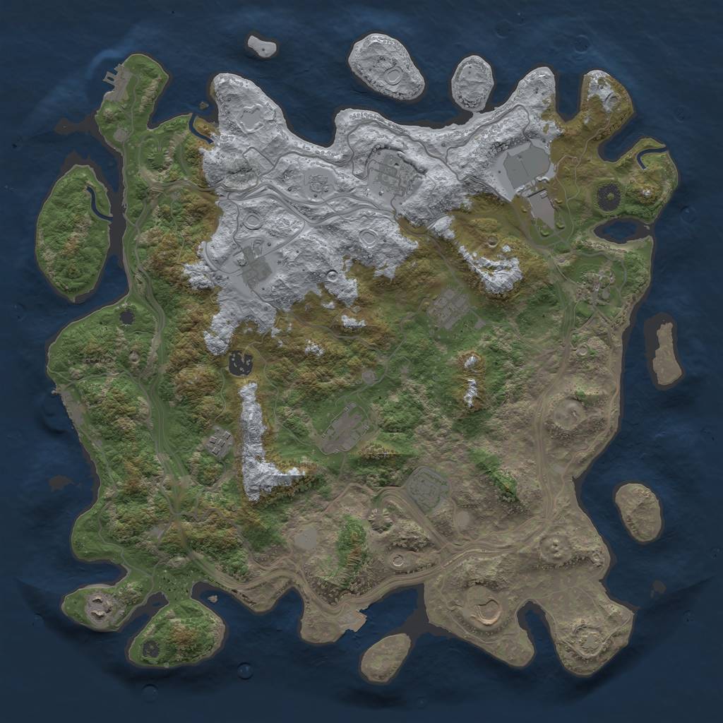 Rust Map: Procedural Map, Size: 4254, Seed: 684838876, 19 Monuments