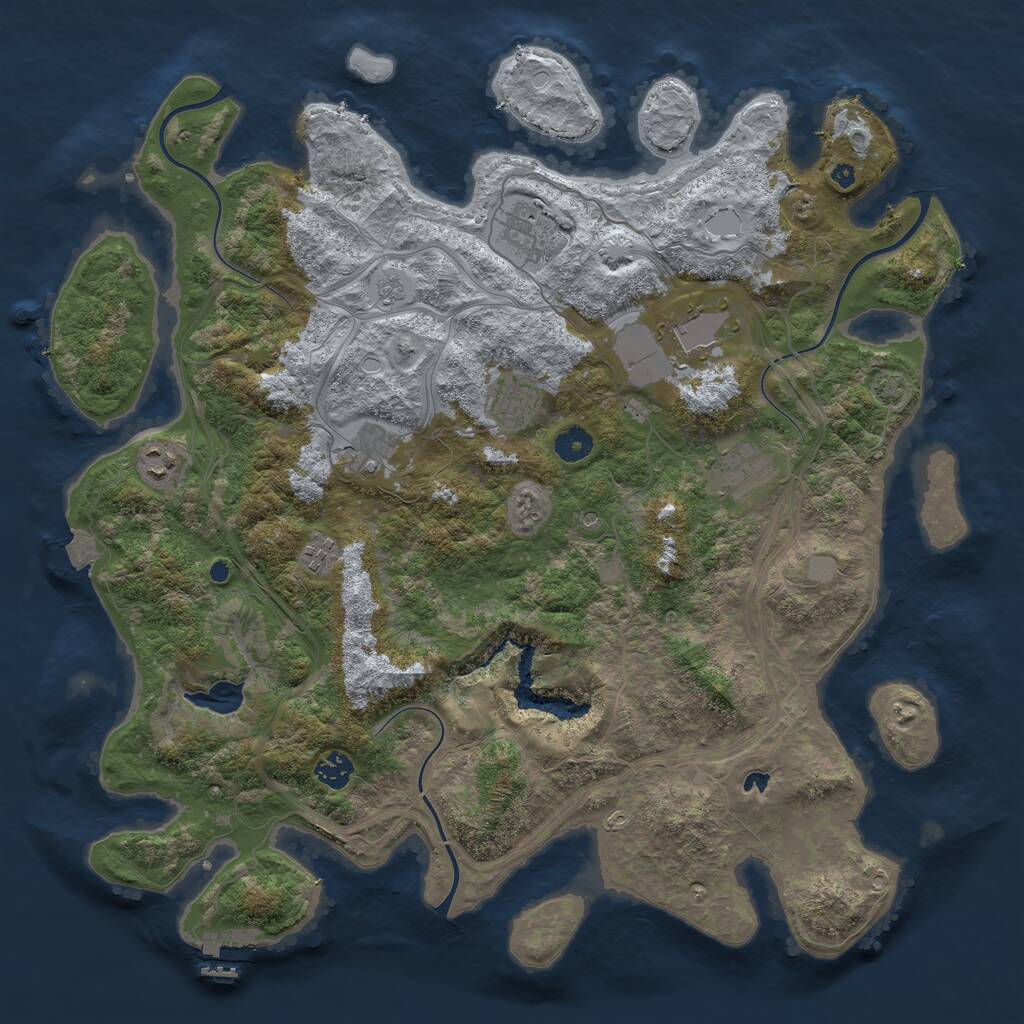 Rust Map: Procedural Map, Size: 4254, Seed: 684838876, 13 Monuments