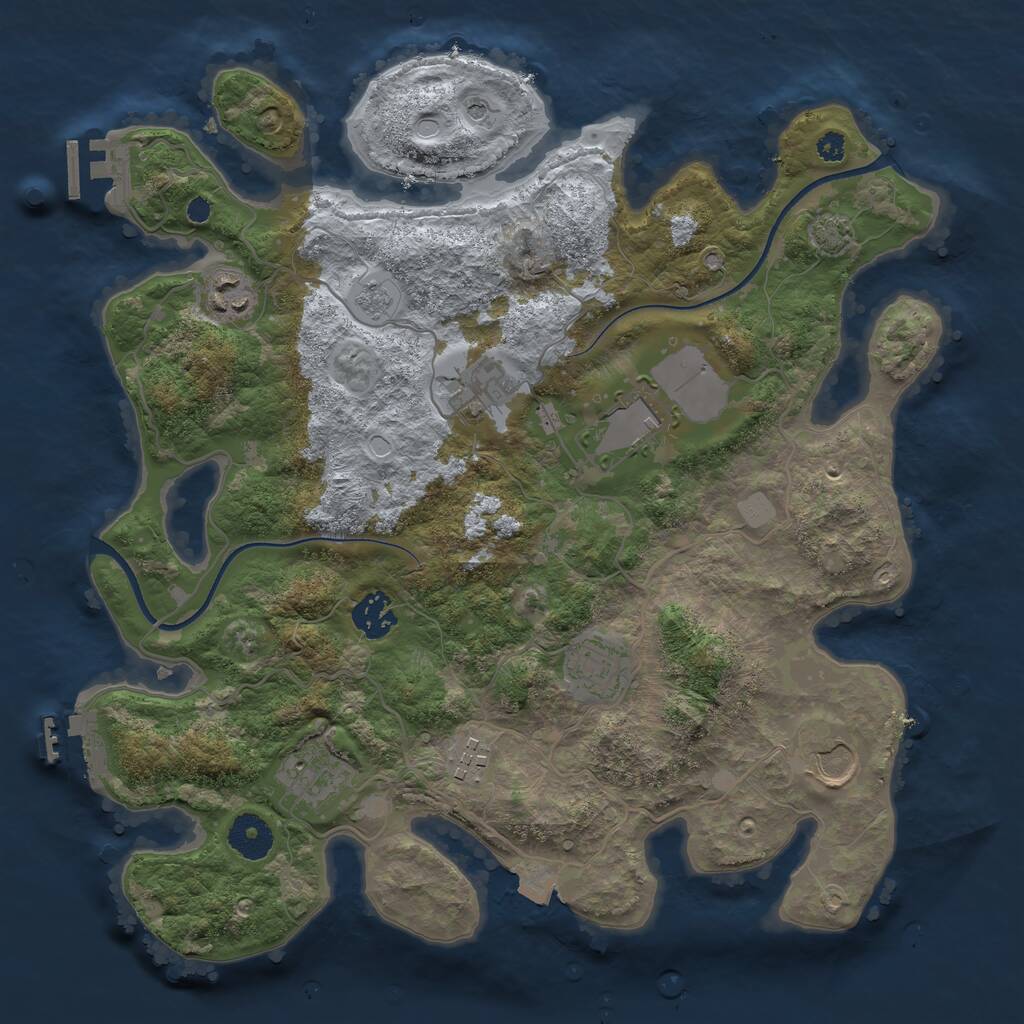Rust Map: Procedural Map, Size: 3500, Seed: 1438010818, 14 Monuments