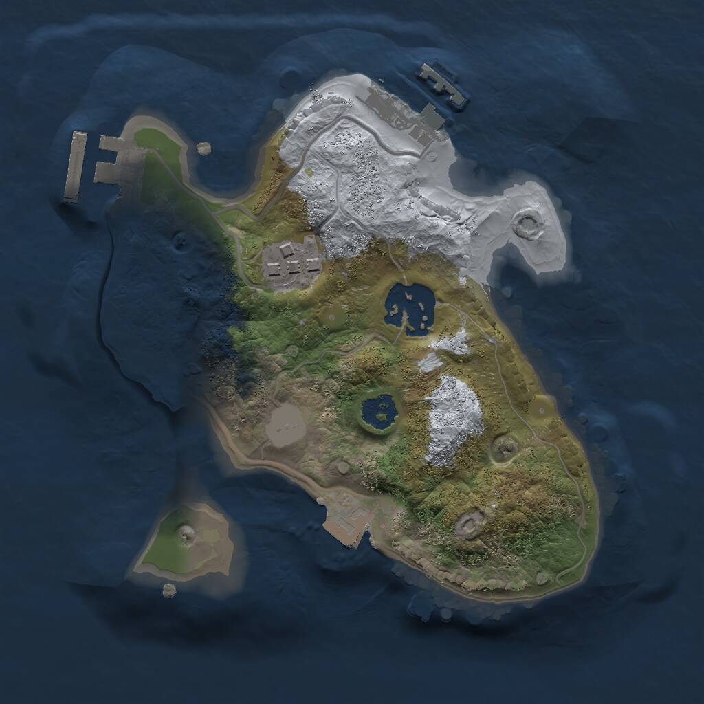 Rust Map: Procedural Map, Size: 2000, Seed: 1448509540, 5 Monuments