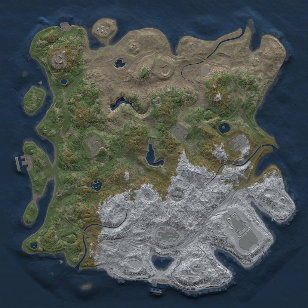 Rust Map: Procedural Map, Size: 4300, Seed: 730249482, 15 Monuments