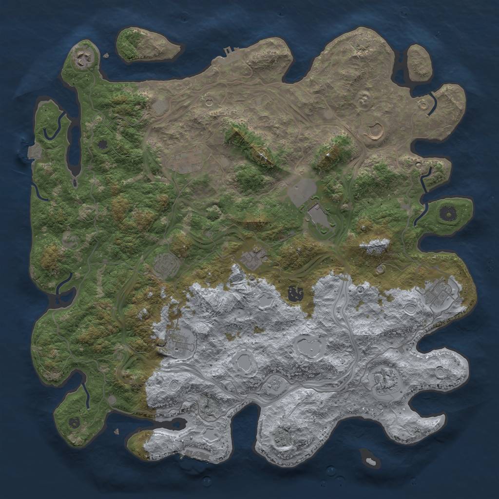 Rust Map: Procedural Map, Size: 4500, Seed: 26493417, 19 Monuments