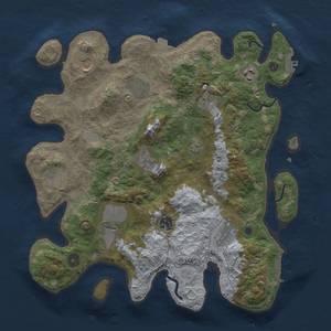 Thumbnail Rust Map: Procedural Map, Size: 3700, Seed: 1218738825, 18 Monuments