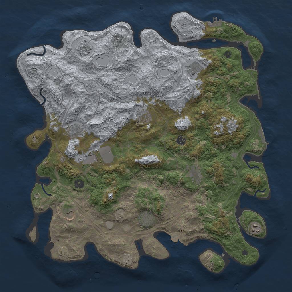 Rust Map: Procedural Map, Size: 4500, Seed: 868700, 19 Monuments