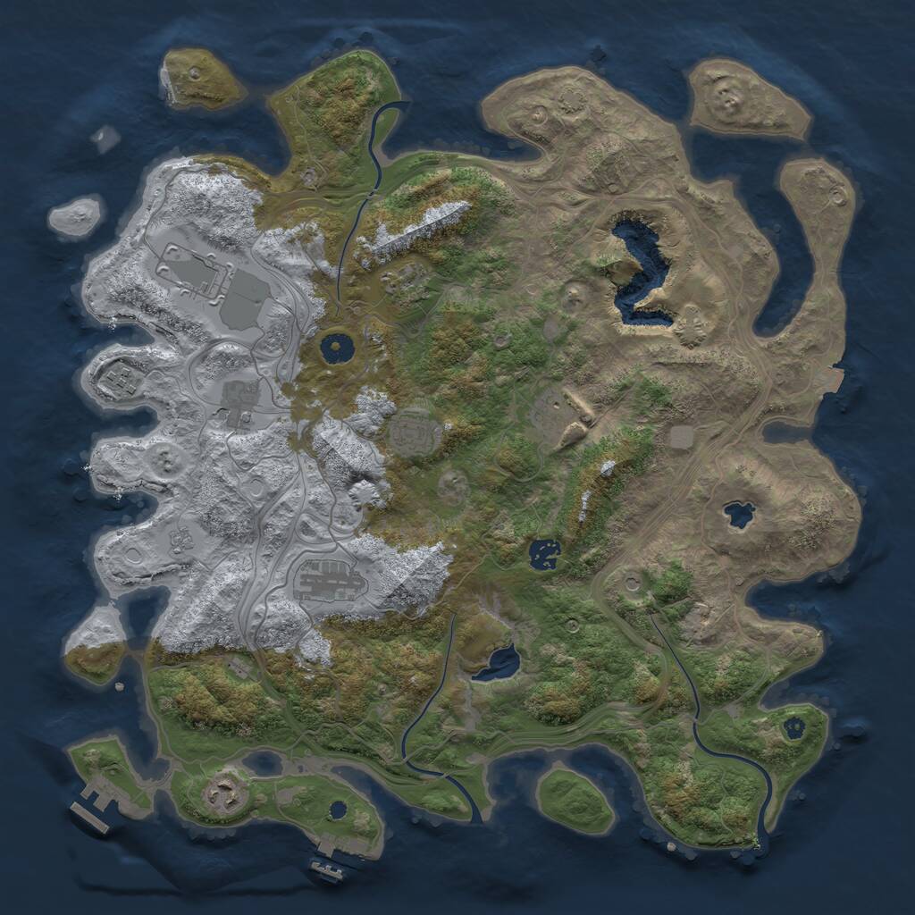 Rust Map: Procedural Map, Size: 4250, Seed: 1719, 15 Monuments