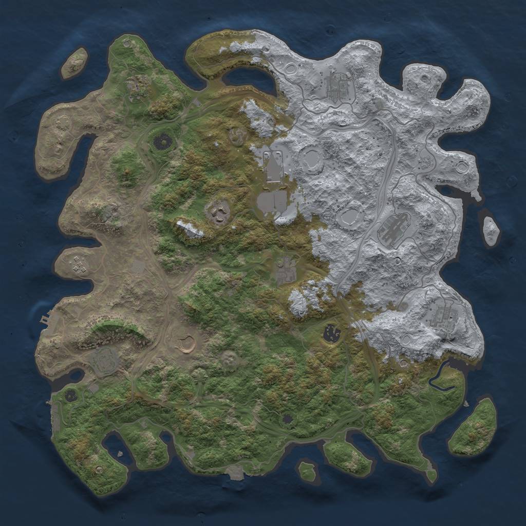 Rust Map: Procedural Map, Size: 4500, Seed: 98299465, 19 Monuments