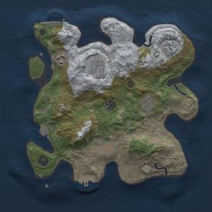 Thumbnail Rust Map: Procedural Map, Size: 3000, Seed: 1258096327, 13 Monuments