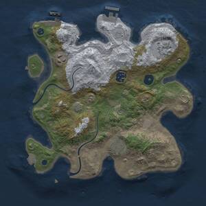 Thumbnail Rust Map: Procedural Map, Size: 3000, Seed: 1258096327, 10 Monuments