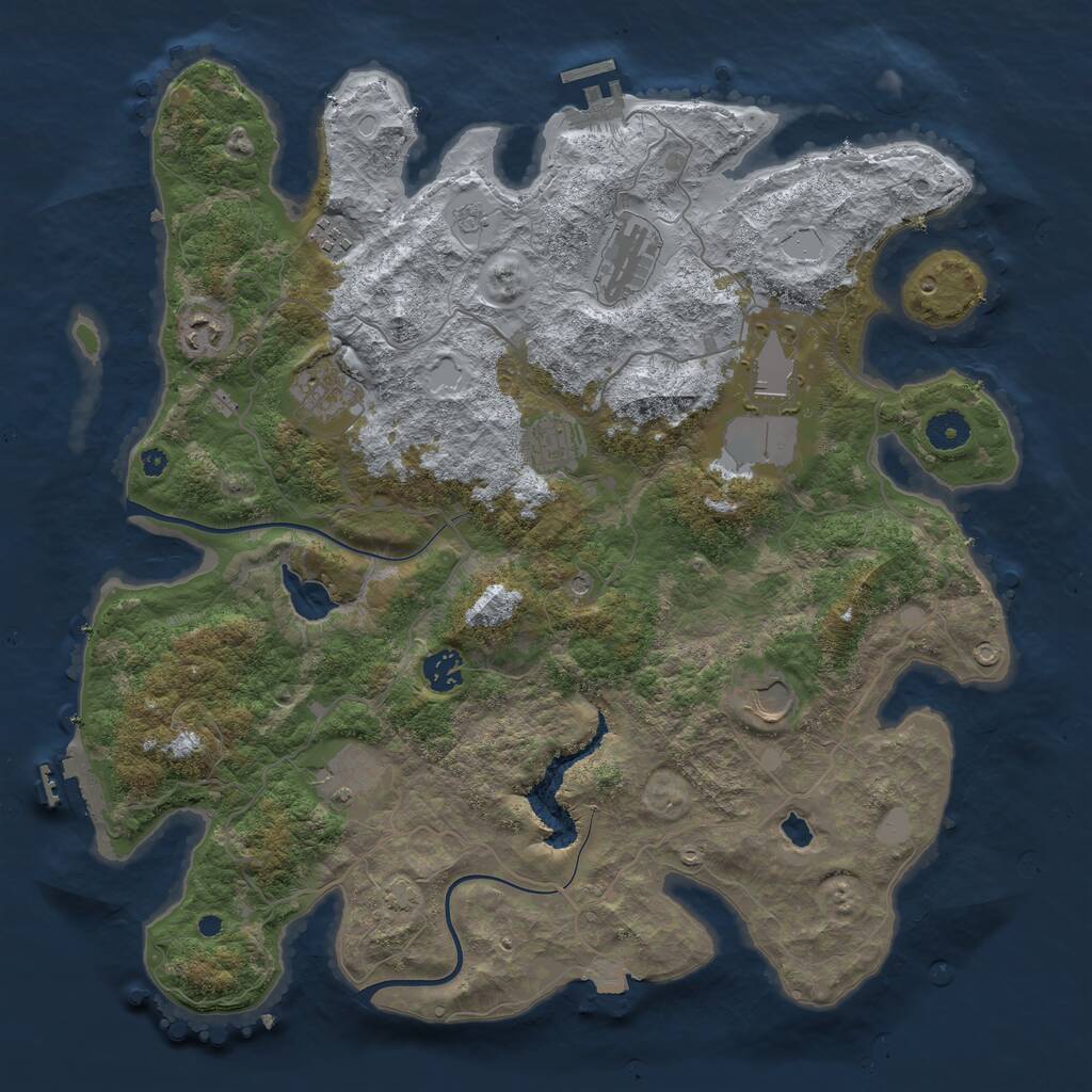 Rust Map: Procedural Map, Size: 4000, Seed: 1082171412, 15 Monuments