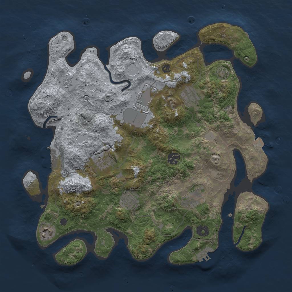 Rust Map: Procedural Map, Size: 3500, Seed: 547111703, 14 Monuments
