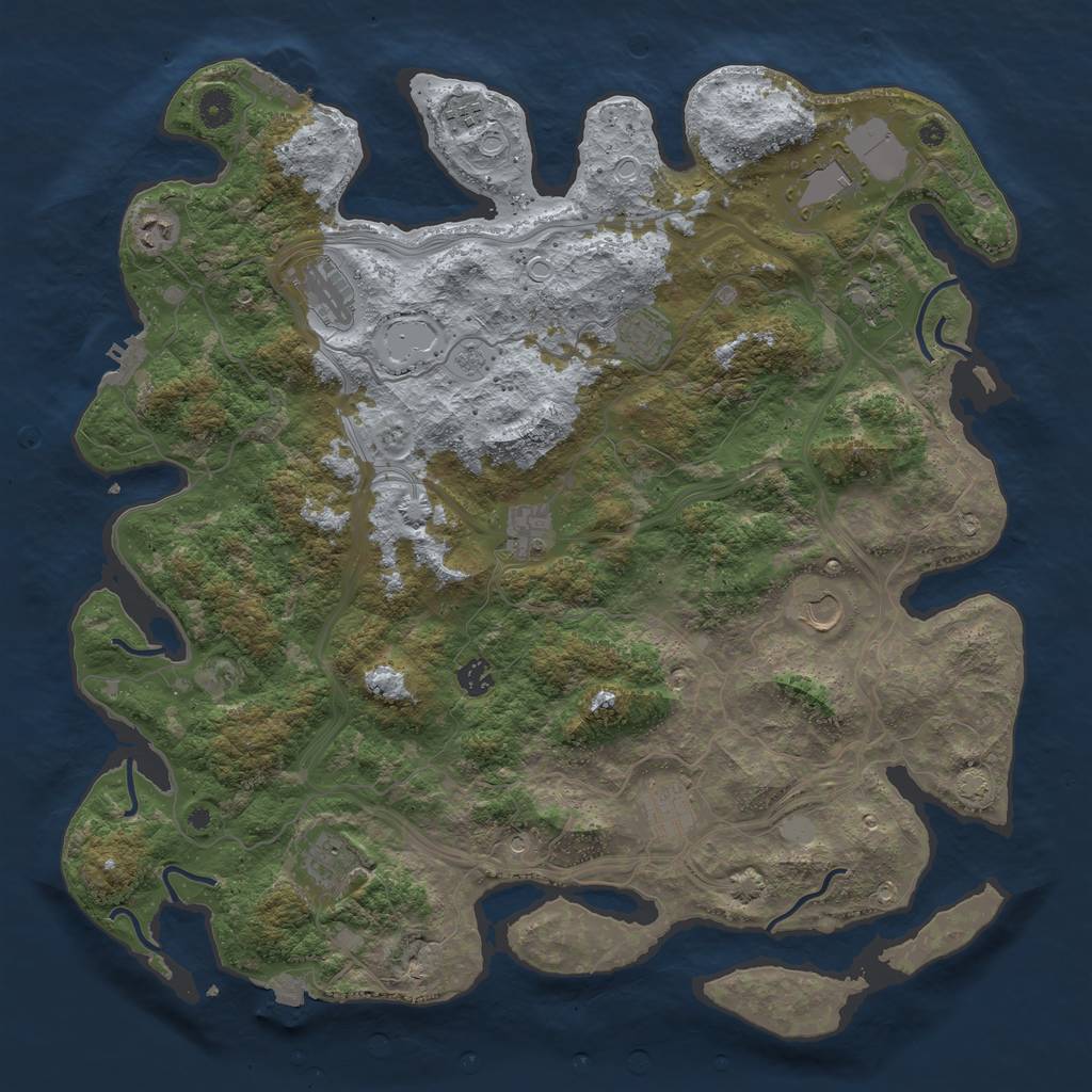 Rust Map: Procedural Map, Size: 4500, Seed: 1967946541, 19 Monuments