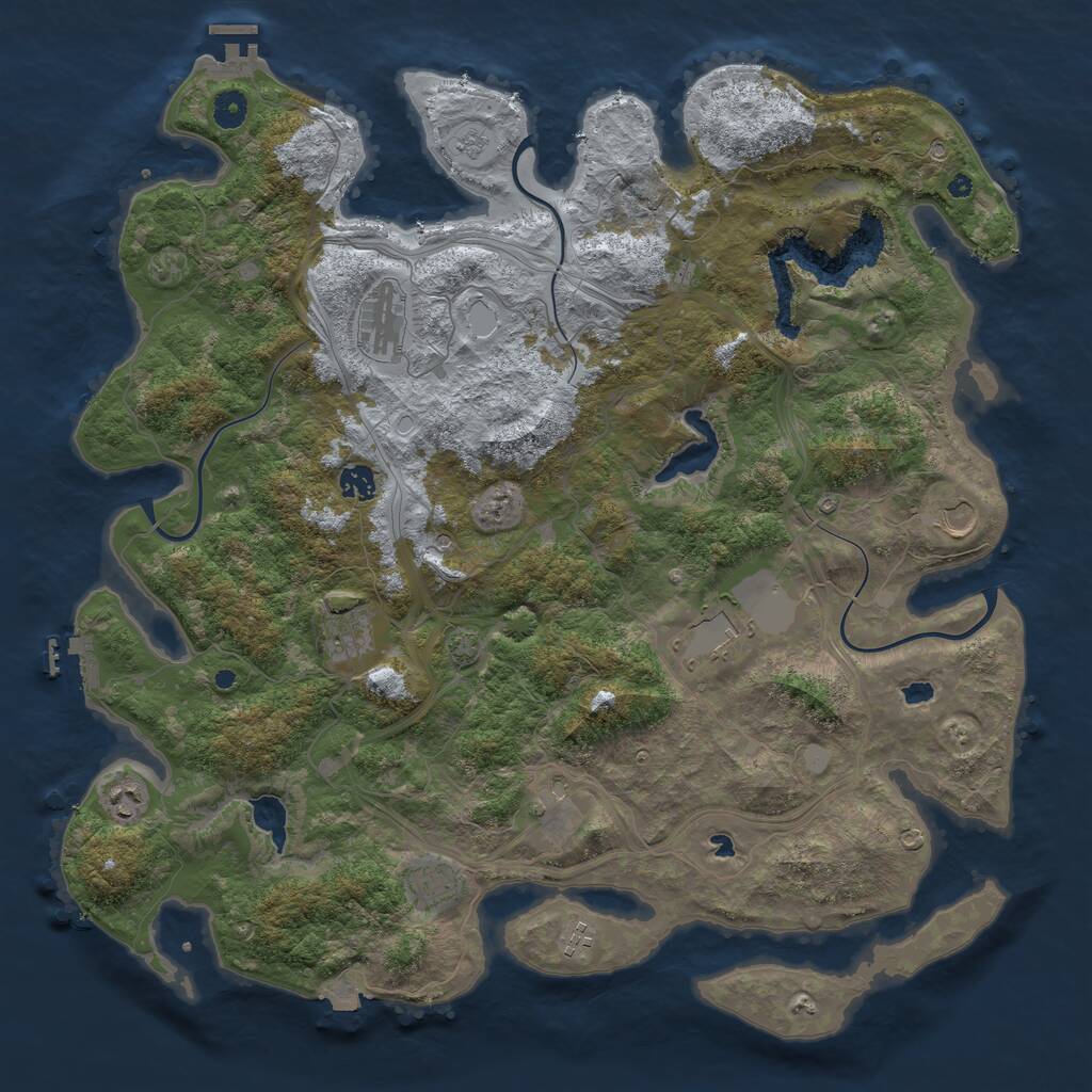 Rust Map: Procedural Map, Size: 4500, Seed: 1967946541, 15 Monuments