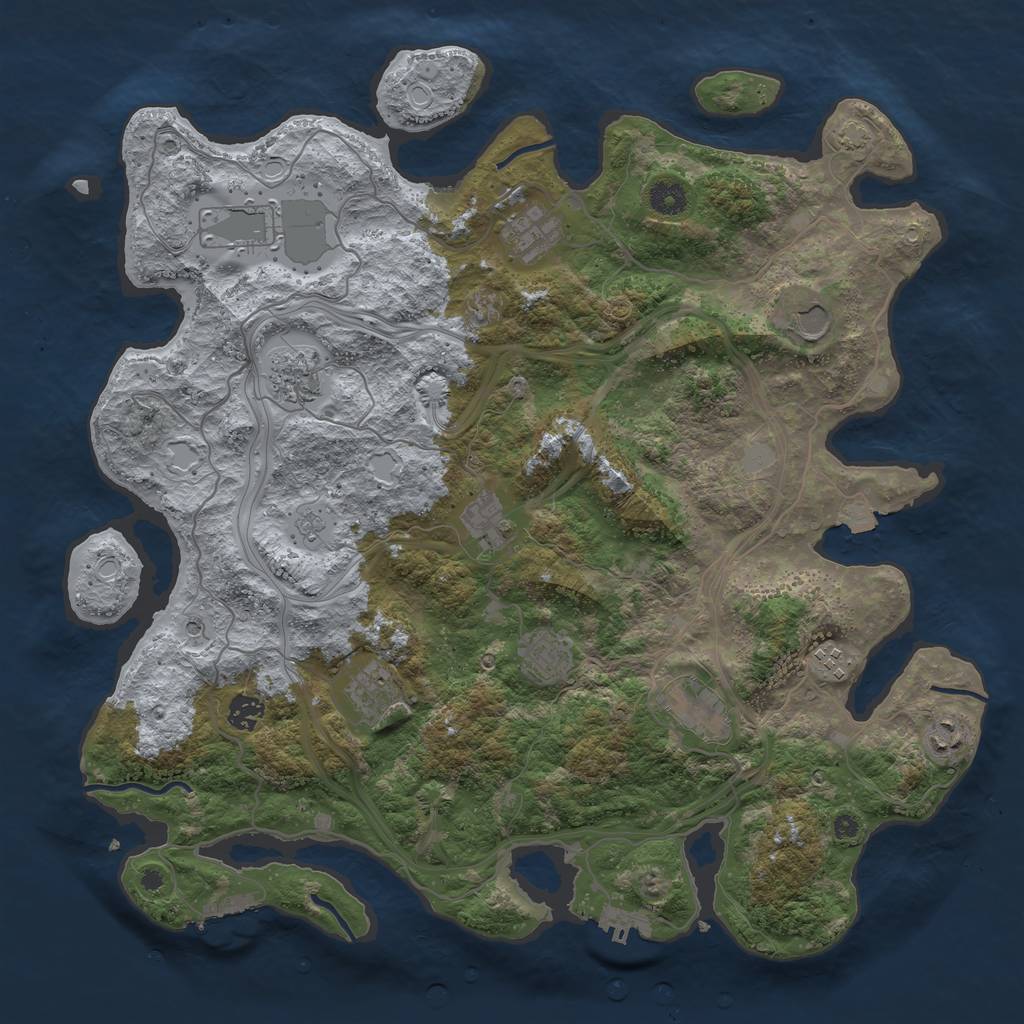 Rust Map: Procedural Map, Size: 4250, Seed: 898518949, 19 Monuments