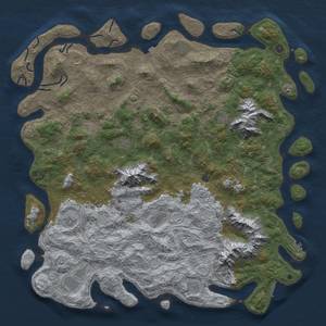 Thumbnail Rust Map: Procedural Map, Size: 6000, Seed: 1233567, 19 Monuments