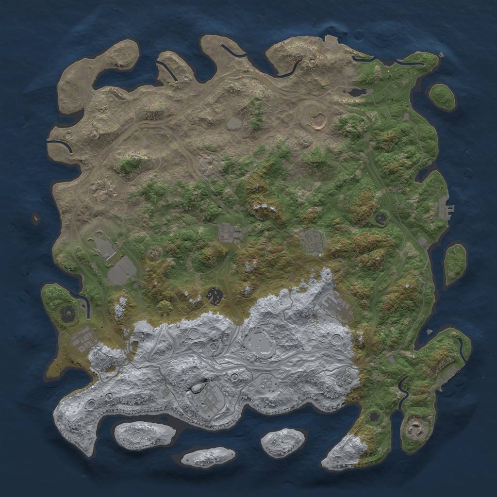 Rust Map: Procedural Map, Size: 4500, Seed: 603323766, 19 Monuments