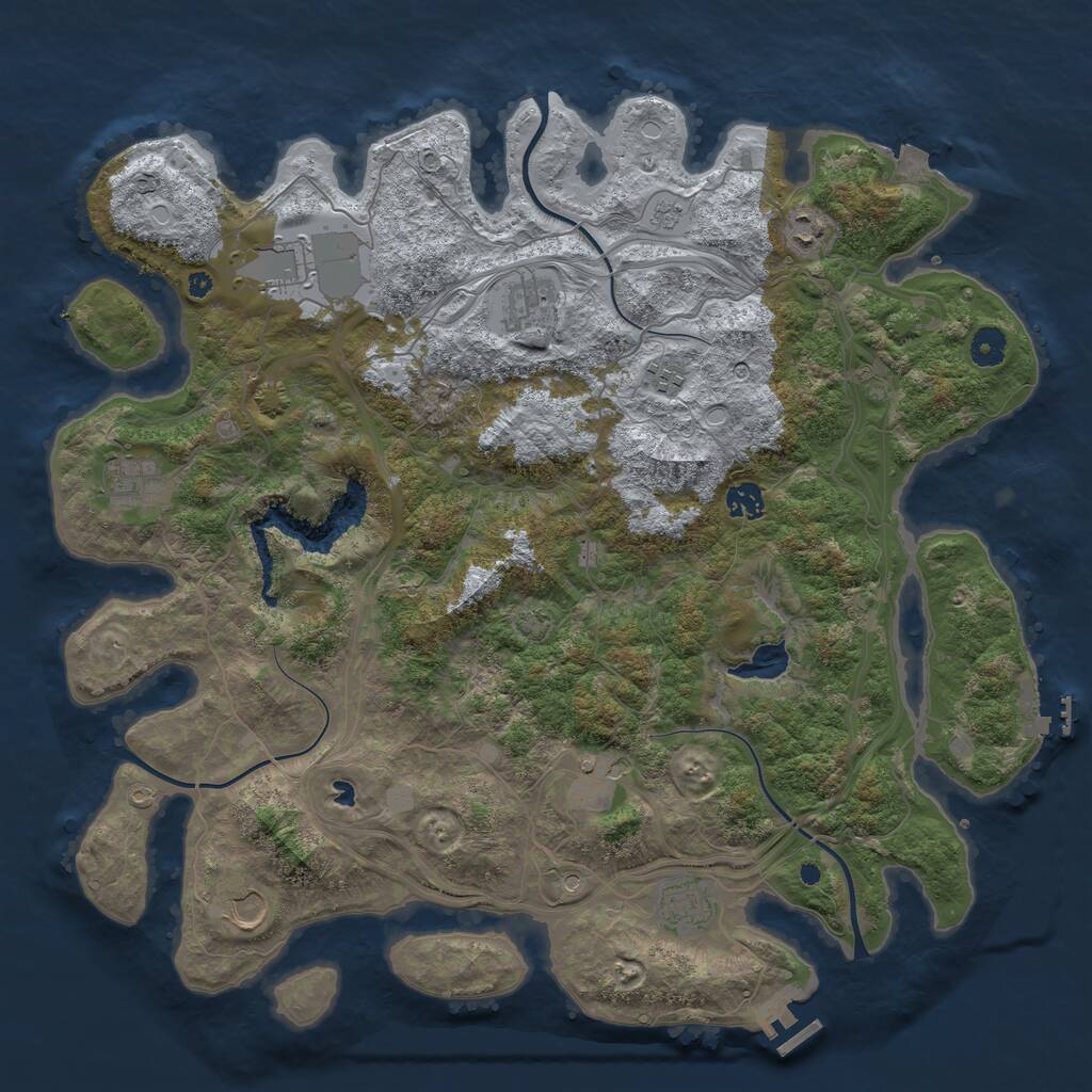 Rust Map: Procedural Map, Size: 4300, Seed: 9241647, 15 Monuments