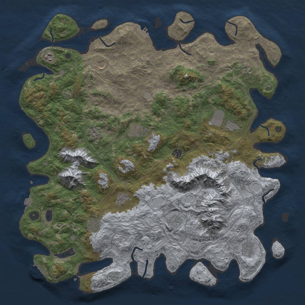 Rust Map: Procedural Map, Size: 5000, Seed: 238546754, 19 Monuments