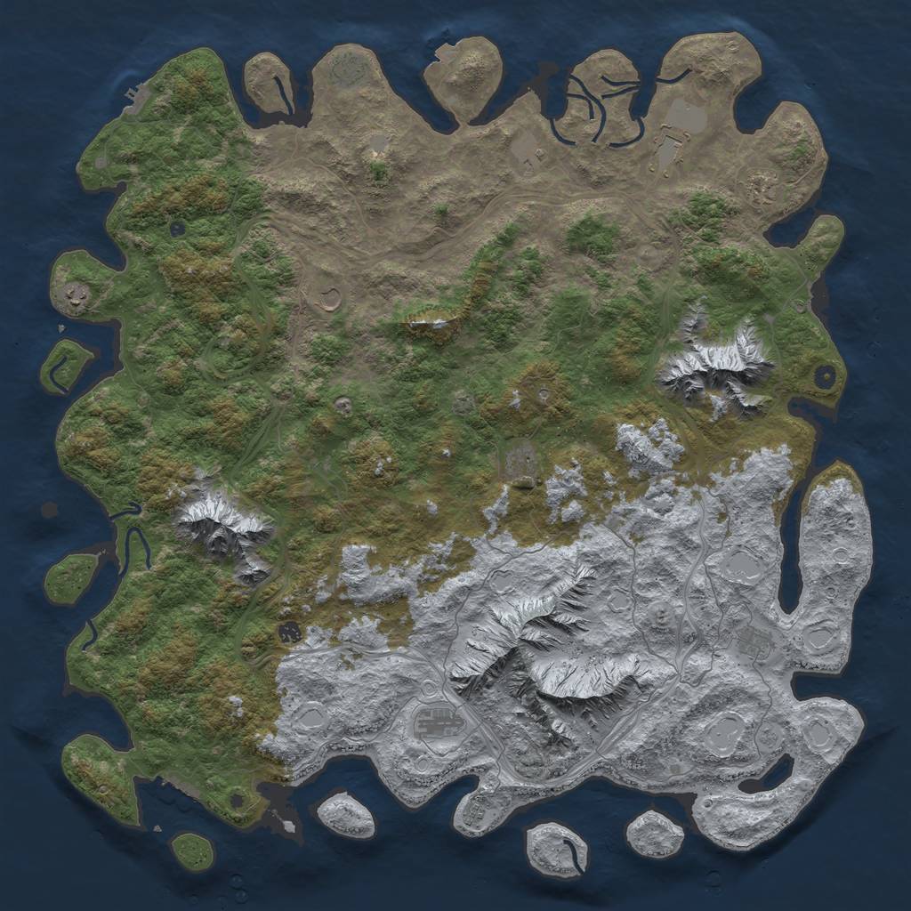 Rust Map: Procedural Map, Size: 6000, Seed: 667508794, 19 Monuments
