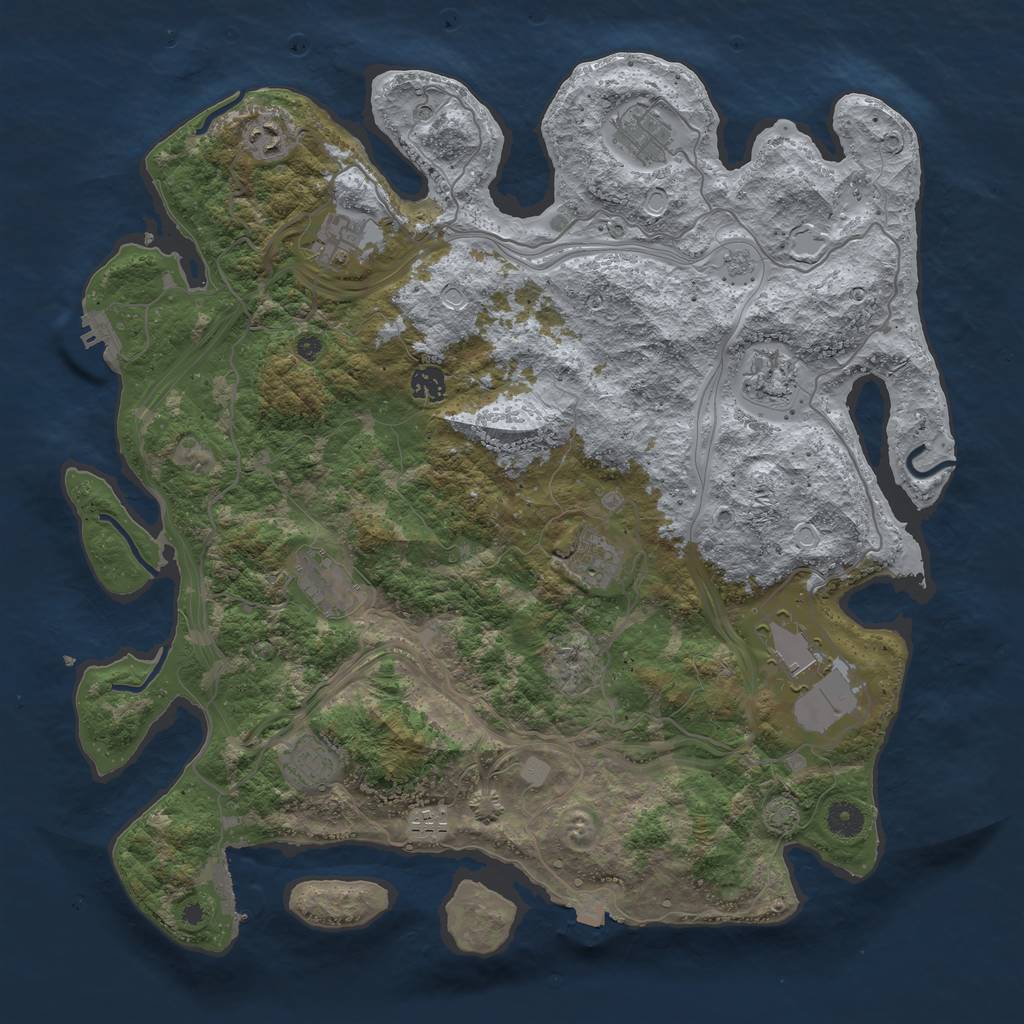 Rust Map: Procedural Map, Size: 4250, Seed: 812483745, 18 Monuments