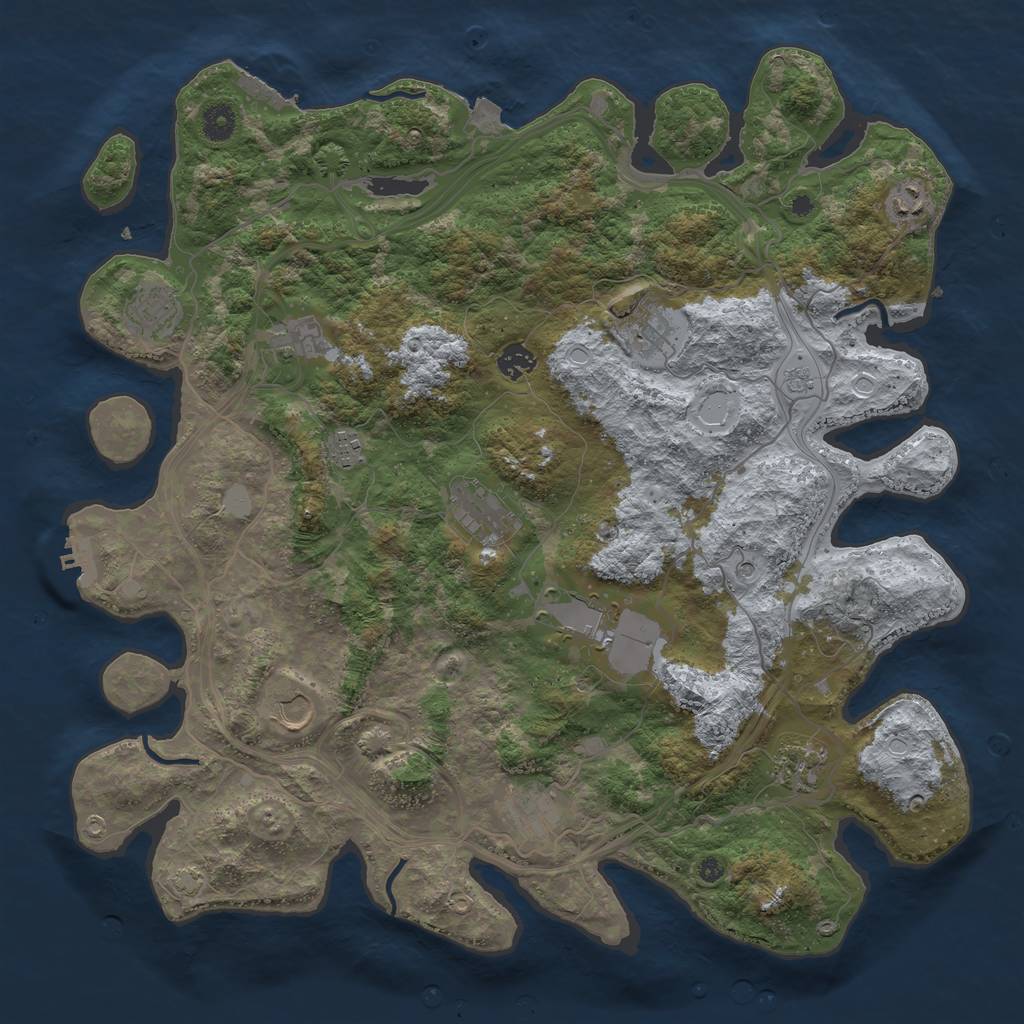 Rust Map: Procedural Map, Size: 4300, Seed: 1991681895, 19 Monuments