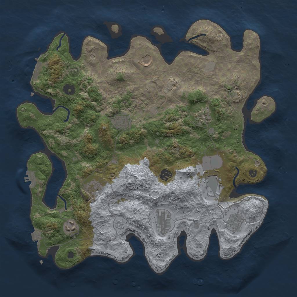 Rust Map: Procedural Map, Size: 3800, Seed: 212, 17 Monuments