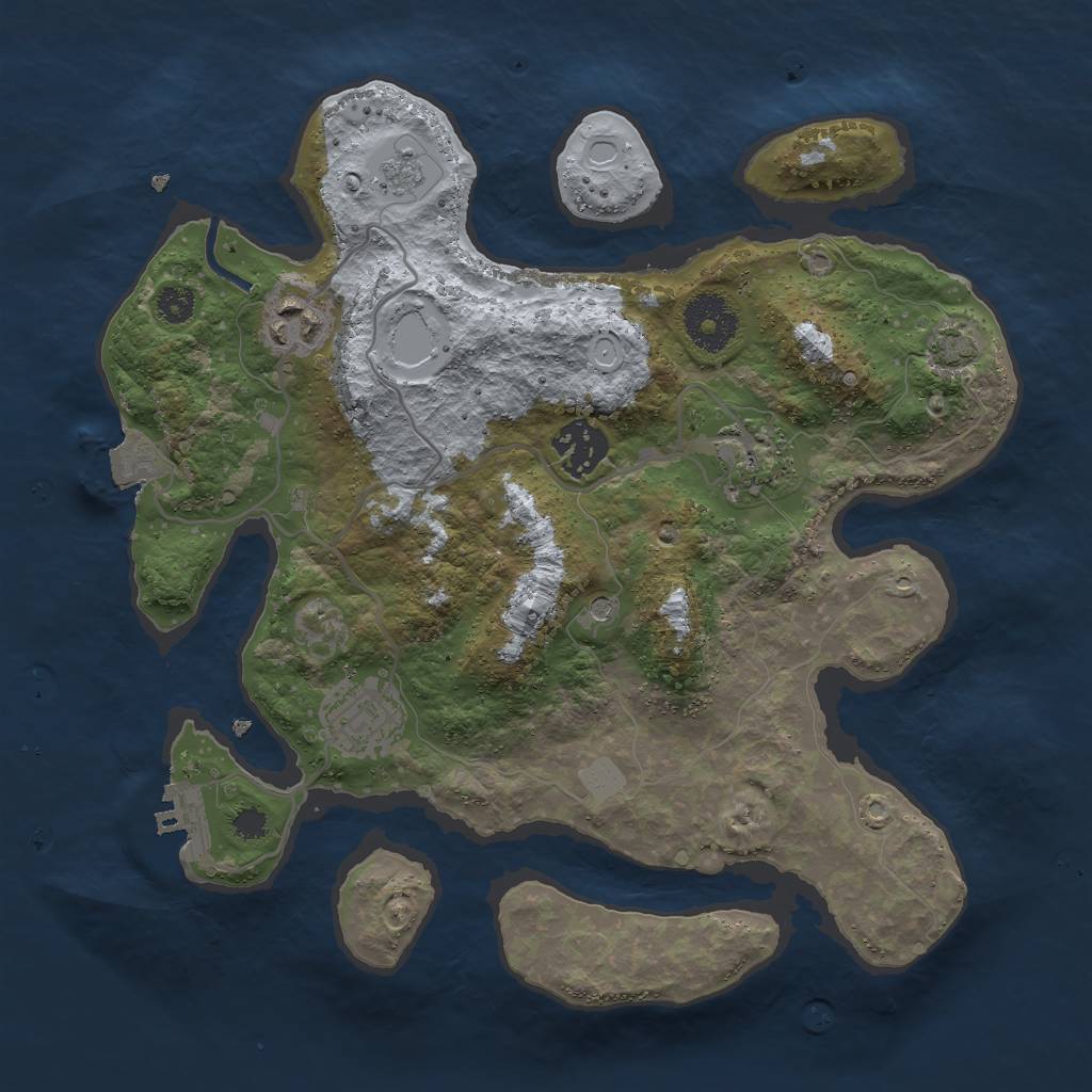 Rust Map: Procedural Map, Size: 3000, Seed: 143589745, 11 Monuments