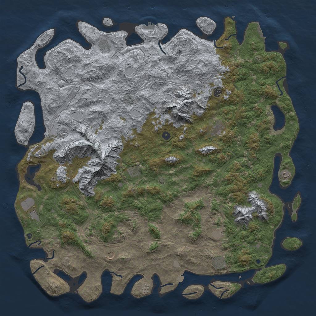 Rust Map: Procedural Map, Size: 6000, Seed: 94193071, 19 Monuments