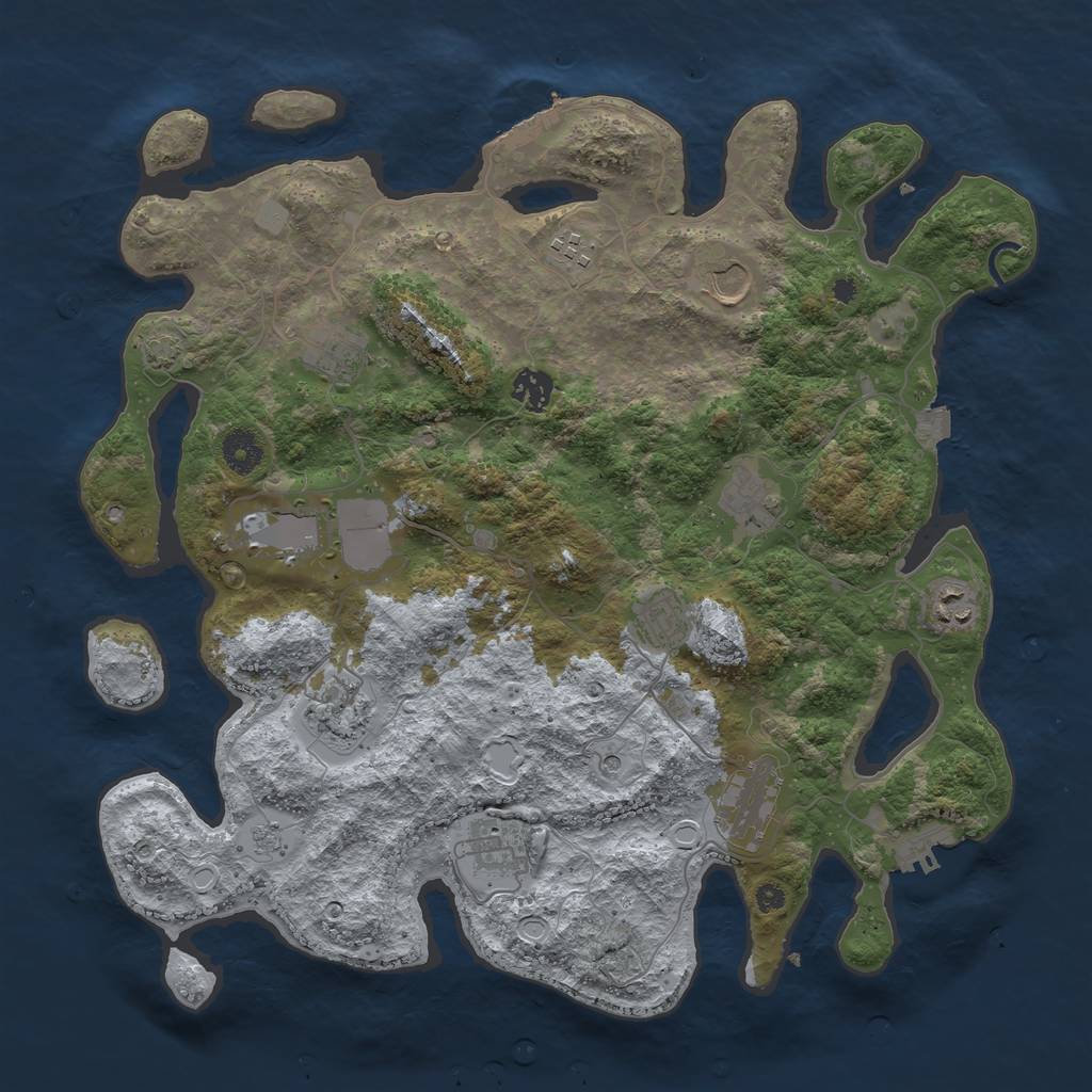 Rust Map: Procedural Map, Size: 3900, Seed: 84954032, 19 Monuments