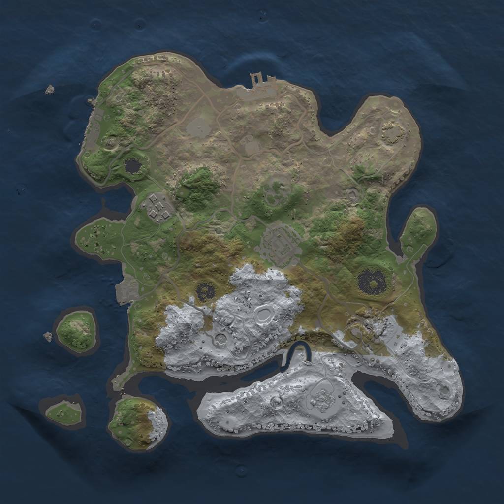 Rust Map: Procedural Map, Size: 2700, Seed: 423432432, 11 Monuments