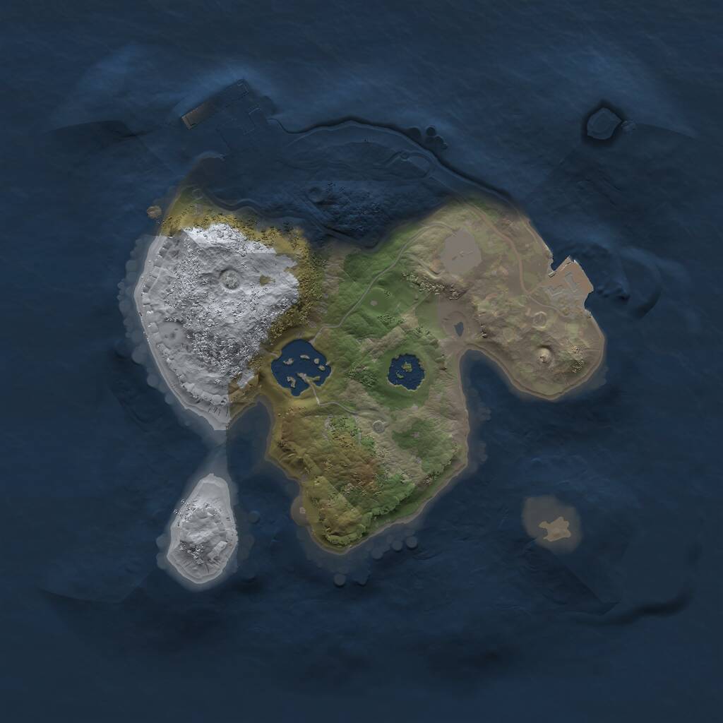 Rust Map: Procedural Map, Size: 2028, Seed: 1084351063, 3 Monuments