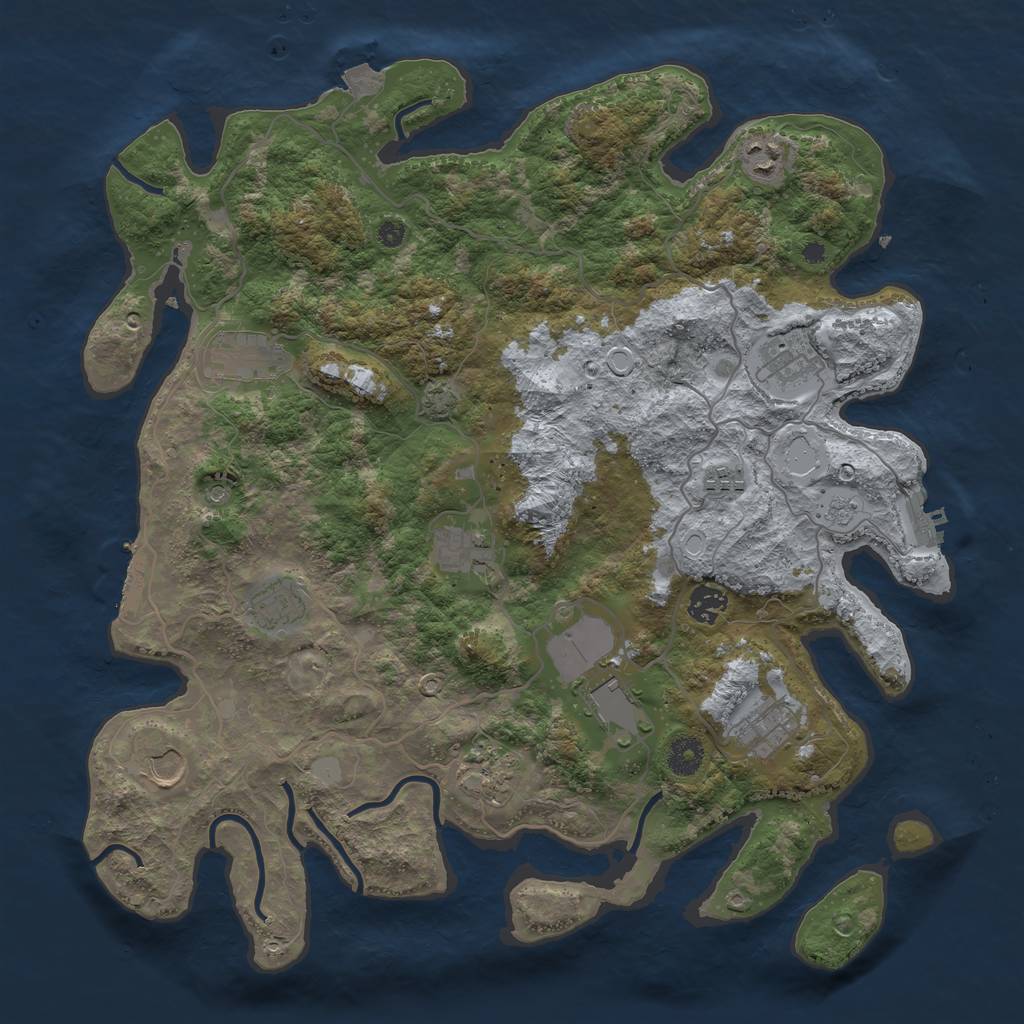 Rust Map: Procedural Map, Size: 4000, Seed: 11359, 19 Monuments