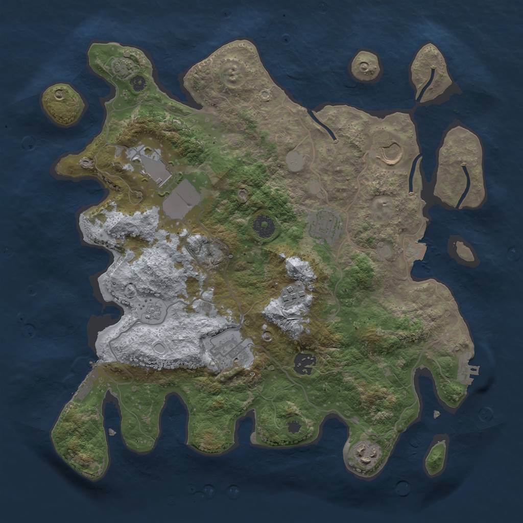 Rust Map: Procedural Map, Size: 3500, Seed: 1802273320, 14 Monuments