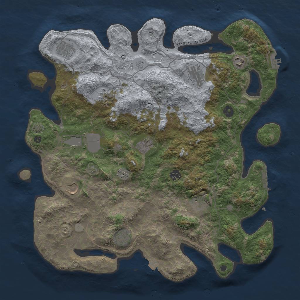 Rust Map: Procedural Map, Size: 4100, Seed: 63536, 19 Monuments