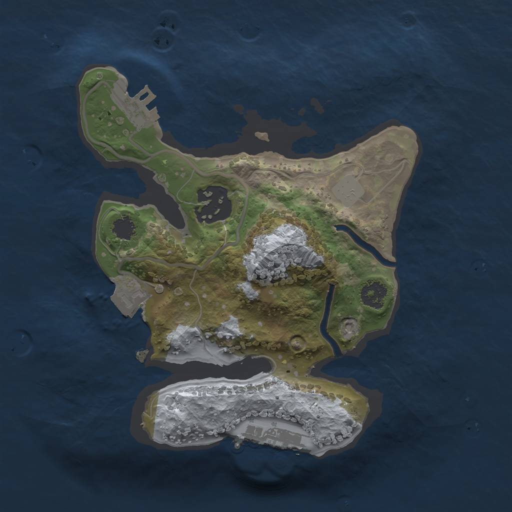 Rust Map: Procedural Map, Size: 2000, Seed: 623989743, 6 Monuments