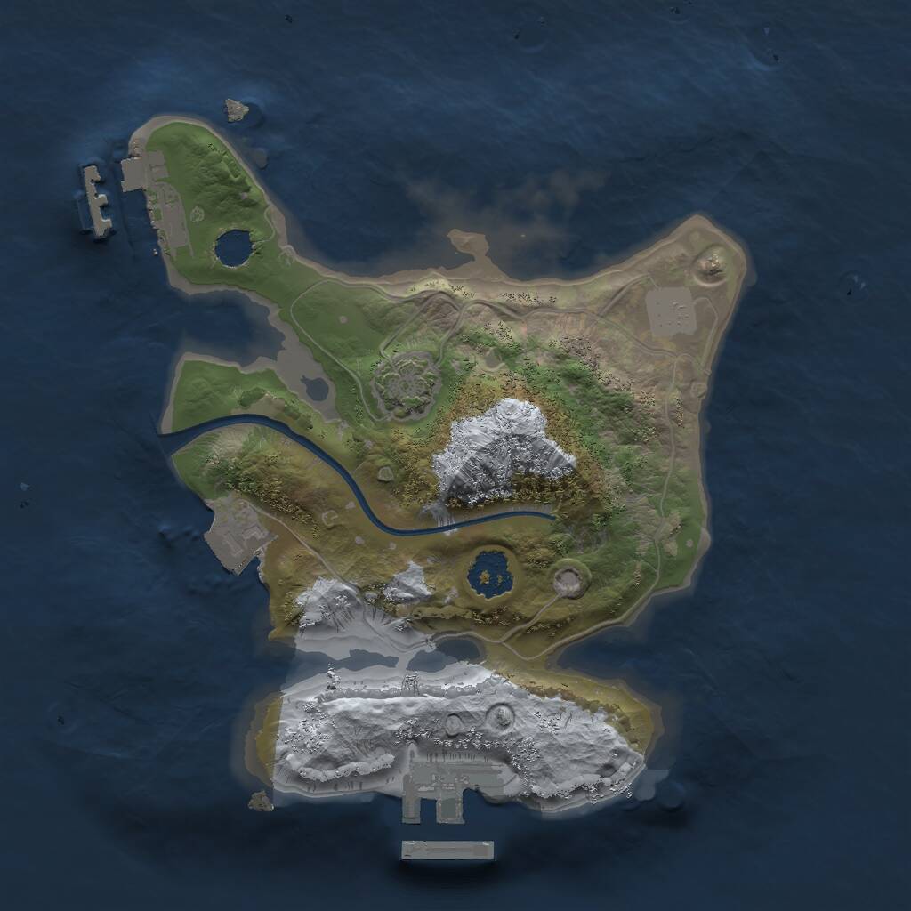 Rust Map: Procedural Map, Size: 2000, Seed: 623989743, 4 Monuments