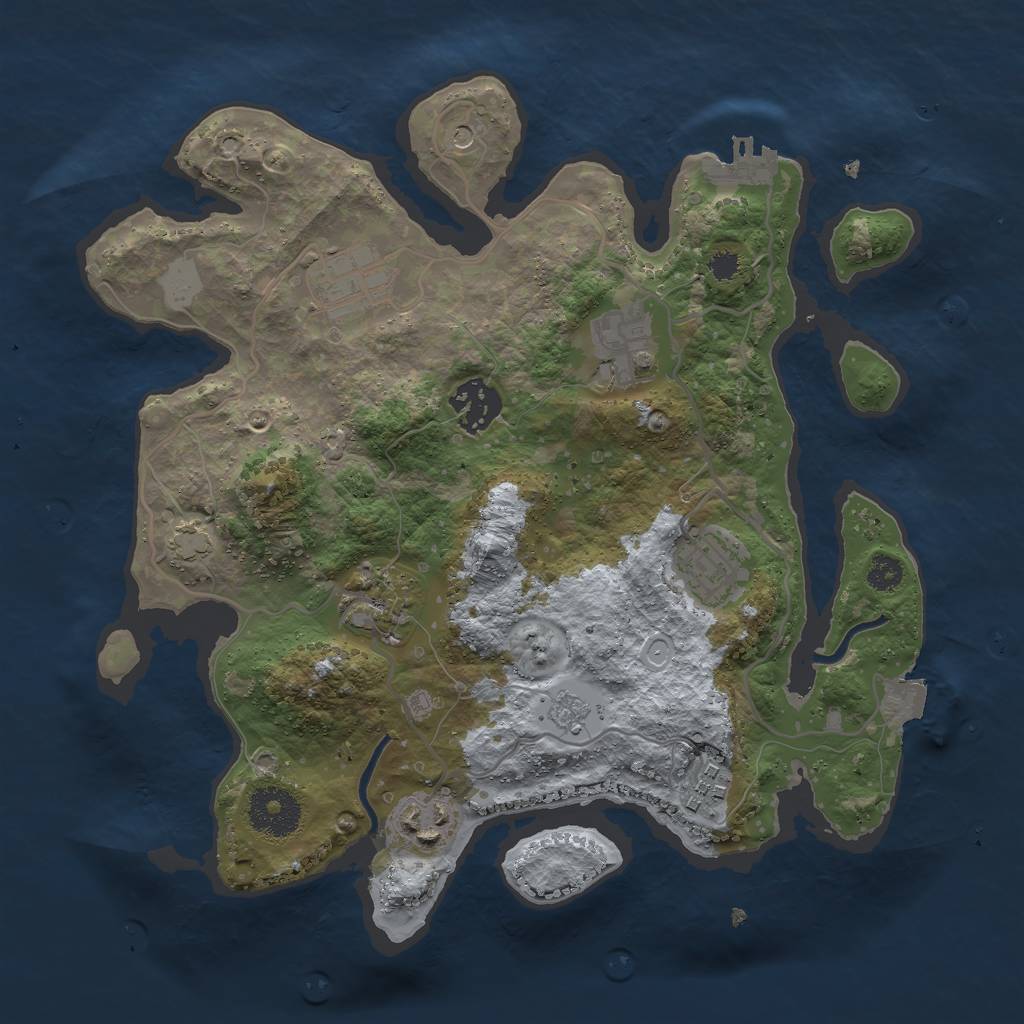 Rust Map: Procedural Map, Size: 3000, Seed: 8137240, 14 Monuments